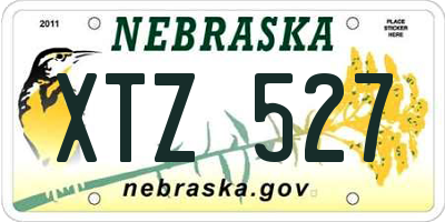 NE license plate XTZ527