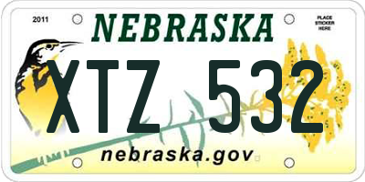 NE license plate XTZ532