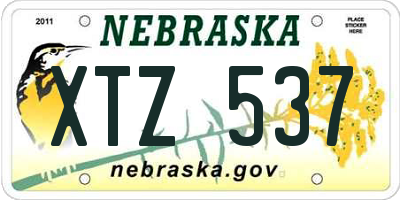 NE license plate XTZ537