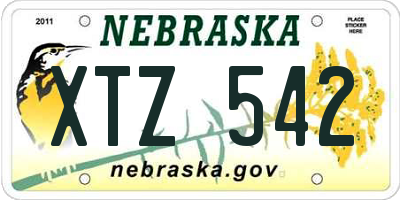 NE license plate XTZ542