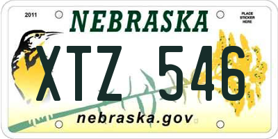 NE license plate XTZ546
