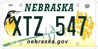 NE license plate XTZ547