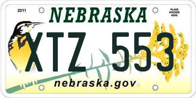 NE license plate XTZ553