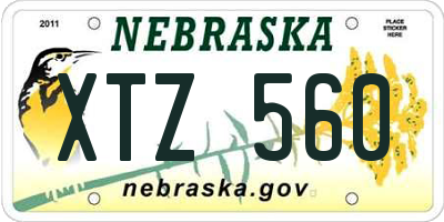 NE license plate XTZ560