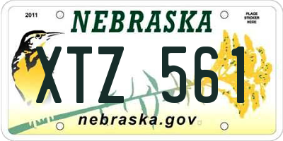 NE license plate XTZ561