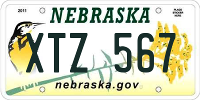 NE license plate XTZ567