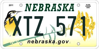 NE license plate XTZ571