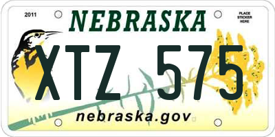 NE license plate XTZ575