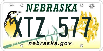 NE license plate XTZ577