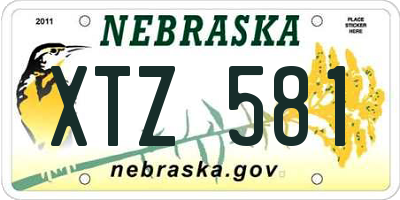 NE license plate XTZ581
