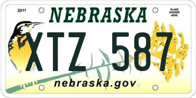 NE license plate XTZ587