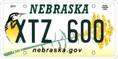 NE license plate XTZ600