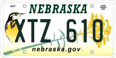 NE license plate XTZ610