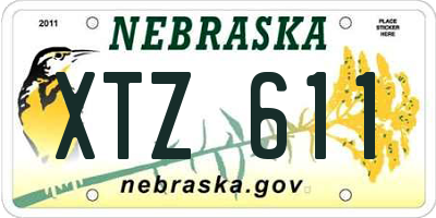NE license plate XTZ611