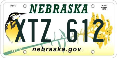 NE license plate XTZ612