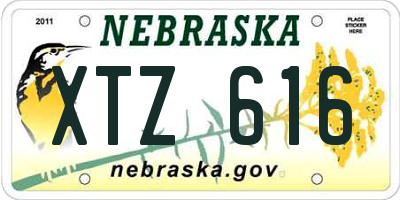 NE license plate XTZ616