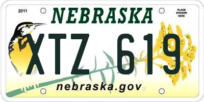 NE license plate XTZ619
