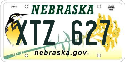 NE license plate XTZ627