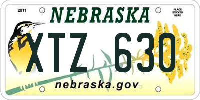 NE license plate XTZ630