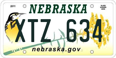 NE license plate XTZ634