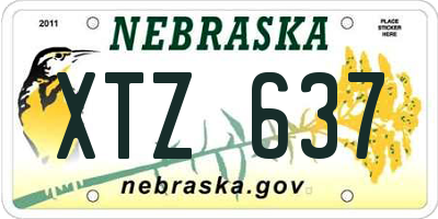 NE license plate XTZ637