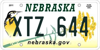 NE license plate XTZ644