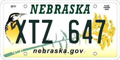 NE license plate XTZ647
