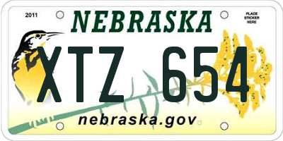 NE license plate XTZ654