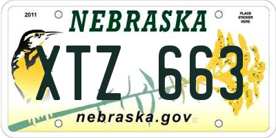 NE license plate XTZ663