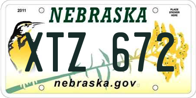 NE license plate XTZ672