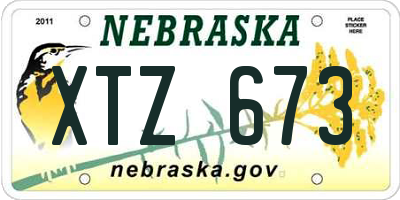 NE license plate XTZ673