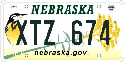 NE license plate XTZ674