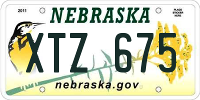 NE license plate XTZ675