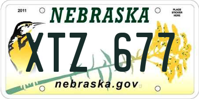 NE license plate XTZ677