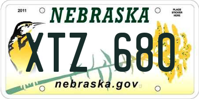 NE license plate XTZ680