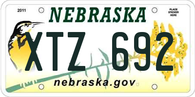 NE license plate XTZ692