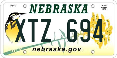 NE license plate XTZ694