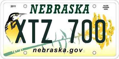 NE license plate XTZ700