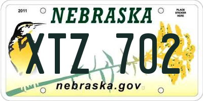 NE license plate XTZ702