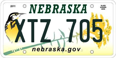 NE license plate XTZ705