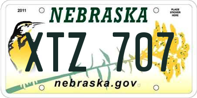 NE license plate XTZ707