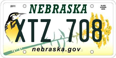 NE license plate XTZ708