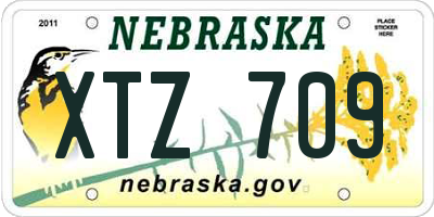 NE license plate XTZ709