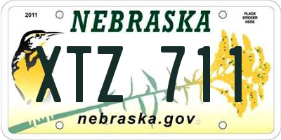 NE license plate XTZ711