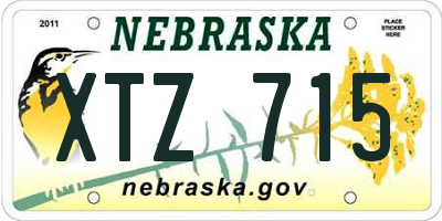 NE license plate XTZ715