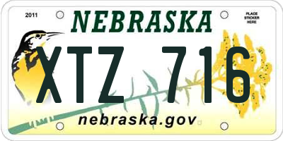 NE license plate XTZ716