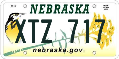 NE license plate XTZ717