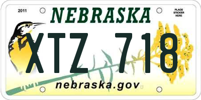 NE license plate XTZ718