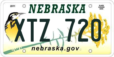 NE license plate XTZ720