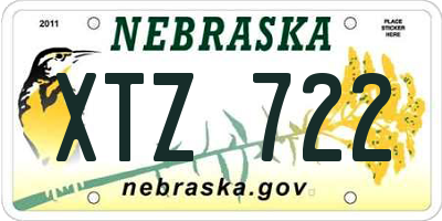 NE license plate XTZ722